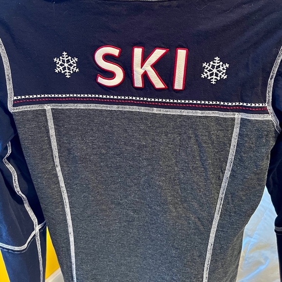 AlpNRock*Henley*Ski Patch*Embroidered*NavyGray*Women's Small - Picture 5 of 14